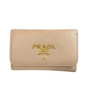 Pre-owned Leather key-holders Prada Vintage , Beige , Dames