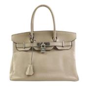 Pre-owned Leather handbags Hermès Vintage , Gray , Dames