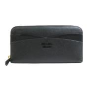 Pre-owned Leather wallets Prada Vintage , Black , Dames