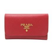 Pre-owned Leather key-holders Prada Vintage , Red , Dames