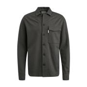 Overshirt Jersey Twill Lange Mouw Shirt Cast Iron , Gray , Heren