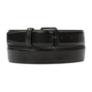 Zwarte leren riem met klassieke gesp Kazar , Black , Dames