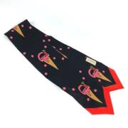 Pre-owned Silk scarves Gucci Vintage , Black , Dames