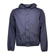 Blauwe Nylon Sportjas met Capuchon Gant , Blue , Heren