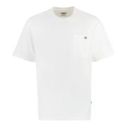 Katoenen Crew-Neck T-shirt met Achterprint Dickies , White , Heren