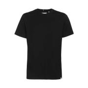 Katoenen Crew-neck T-shirt met Tricolor Detail Les Deux , Black , Here...