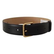 Zwart Leren Goudkleurige Taille Riem Dolce & Gabbana , Black , Dames