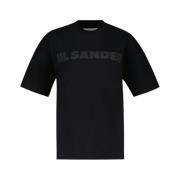 Zwart Katoenen T-Shirt Jil Sander , Black , Heren