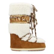 Natuurlijke Shearling Gesloten Schoenen Aw24 Moon Boot , Brown , Dames