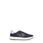 Blauwe Leren en Stoffen Sneakers Premiata , Blue , Heren