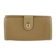 Pre-owned Leather wallets Bvlgari Vintage , Beige , Dames