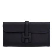 Pre-owned Leather clutches Hermès Vintage , Black , Dames