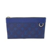 Pre-owned Leather wallets Louis Vuitton Vintage , Blue , Heren