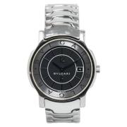 Pre-owned Stainless Steel watches Bvlgari Vintage , Black , Heren