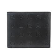 Pre-owned Leather wallets Bvlgari Vintage , Black , Heren