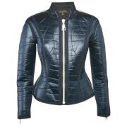 Pre-owned Leather outerwear Louis Vuitton Vintage , Blue , Dames