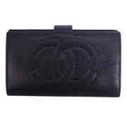 Pre-owned Leather wallets Chanel Vintage , Black , Dames