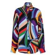 Zijden Iride Print Shirt Emilio Pucci , Multicolor , Dames