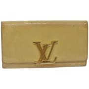 Pre-owned Leather wallets Louis Vuitton Vintage , Beige , Dames