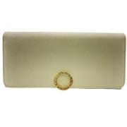 Pre-owned Leather wallets Bvlgari Vintage , Beige , Dames