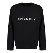 Katoenen sweatshirt met logodetail Givenchy , Black , Heren