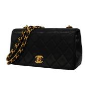 Pre-owned Leather wallets Chanel Vintage , Black , Dames