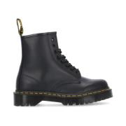 Zwarte Leren Veterschoenen Dr. Martens , Black , Dames