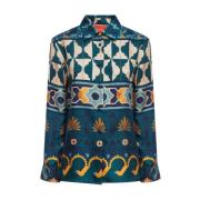 Zijden Twill Button-Down Boy Shirt La DoubleJ , Multicolor , Dames