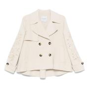 Korte double-breasted jas Ermanno Scervino , Beige , Dames