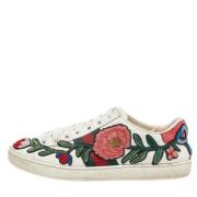 Pre-owned Leather sneakers Gucci Vintage , White , Dames