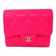 Pre-owned Leather wallets Chanel Vintage , Pink , Dames