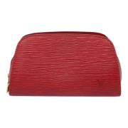 Pre-owned Leather clutches Louis Vuitton Vintage , Red , Dames