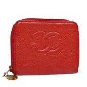 Pre-owned Leather wallets Chanel Vintage , Red , Dames