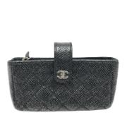 Pre-owned Leather wallets Chanel Vintage , Black , Dames