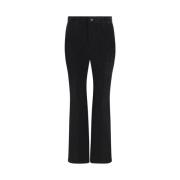 Zwarte broek met rechte pijpen van fluweel Bally , Black , Dames