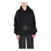 Cropped hoodie met voorprint Untitled Artworks , Black , Heren