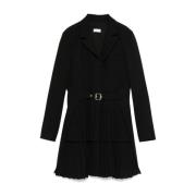 Zwarte Cady Jurk met Gerende Rok Liu Jo , Black , Dames