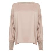 Beige Blouse met Lurex Details D.Exterior , Beige , Dames