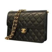 Pre-owned Leather chanel-bags Chanel Vintage , Black , Dames