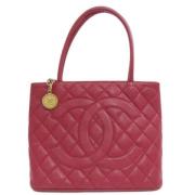 Pre-owned Leather totes Chanel Vintage , Red , Dames