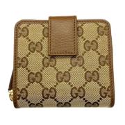 Pre-owned Canvas wallets Gucci Vintage , Beige , Dames