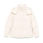 Lichte Beige Ganzendons Jas Moncler , Beige , Dames