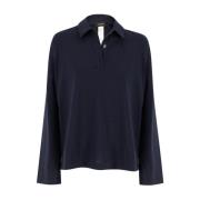 Lange mouwen katoenen poloshirt Fabiana Filippi , Blue , Dames