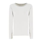 Lurex Crew Neck Gebreid Shirt Le Tricot Perugia , Gray , Dames