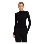 Zwarte Sweater Lupetto Viscose Twinset , Black , Dames