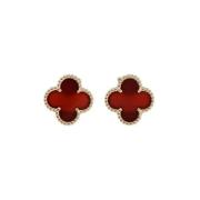 Pre-owned Yellow Gold earrings Van Cleef & Arpels Pre-owned , Red , Da...