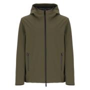 Groene Gewatteerde Jas met Capuchon Woolrich , Green , Heren