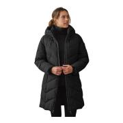 Moderne pasvorm gewatteerde jas zwart Junge , Black , Dames