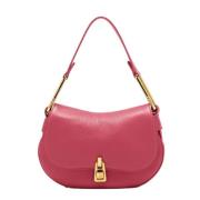 Roze Leren Twist Lock Tas Coccinelle , Pink , Dames