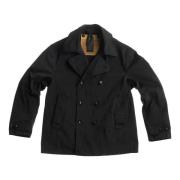 Klassieke Peacoat in Zwart Ten C , Black , Heren